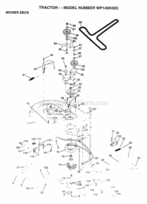 Page F Diagram and Parts List for WP145H42C 1997 Husqvarna Lawn Tractor