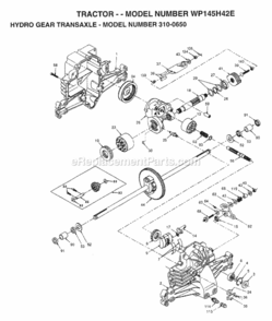 Page F Diagram and Parts List for WP145H42E 1998 Husqvarna Lawn Tractor