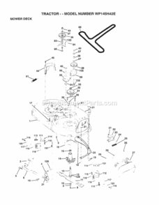 Page G Diagram and Parts List for WP145H42E 1998 Husqvarna Lawn Tractor