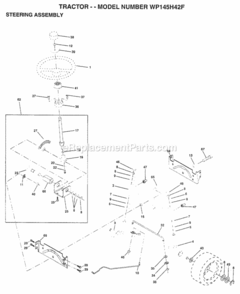 Page J Diagram and Parts List for WP145H42F 1998 Husqvarna Lawn Tractor