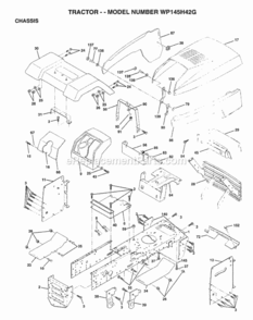 Page B Diagram and Parts List for WP145H42G 1999 Husqvarna Lawn Tractor