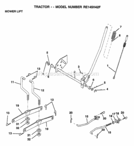 Page AE Diagram and Parts List for WP145H42G 1999 Husqvarna Lawn Tractor