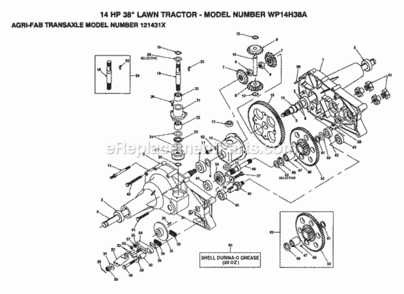 Page A Diagram and Parts List for WP14H38A 1992 Husqvarna Lawn Tractor