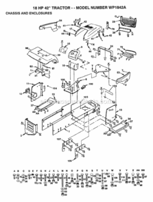 Page A Diagram and Parts List for WP1842A 1992 Husqvarna Lawn Tractor