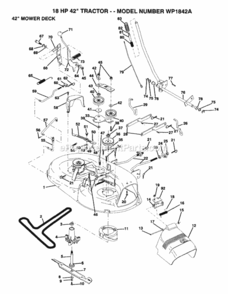 Page F Diagram and Parts List for WP1842A 1992 Husqvarna Lawn Tractor