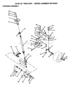 Page H Diagram and Parts List for WP1842A 1992 Husqvarna Lawn Tractor