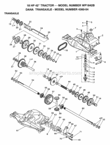 Page K Diagram and Parts List for WP1842B 1993 Husqvarna Lawn Tractor
