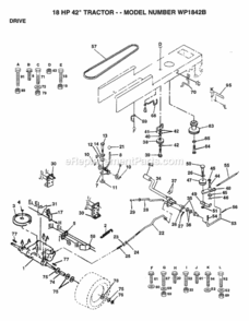 Page D Diagram and Parts List for WP1842B 1993 Husqvarna Lawn Tractor