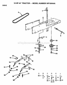 Page D Diagram and Parts List for WP18H44A 1992-02 Husqvarna Lawn Mower