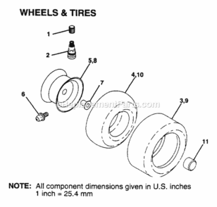 Page H Diagram and Parts List for WP18IC44A 1995 Husqvarna Lawn Tractor