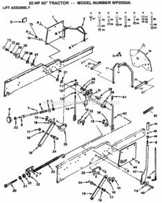Page E Diagram and Parts List for WP2050A 1992 Husqvarna Lawn Tractor