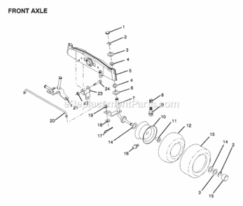 Page F Diagram and Parts List for WS1236A 1991 Husqvarna Lawn Tractor