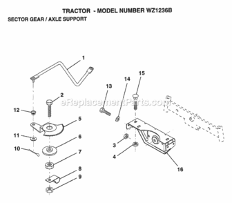 Page N Diagram and Parts List for WZ1236B 1999 And Before Husqvarna Lawn Tractor