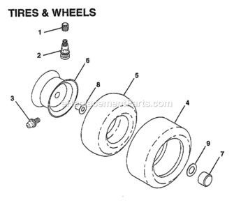 Page Q Diagram and Parts List for WZ1236B 1999 And Before Husqvarna Lawn Tractor