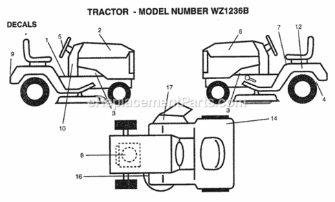 Part Location Diagram of 163769 Husqvarna Decal.Fender