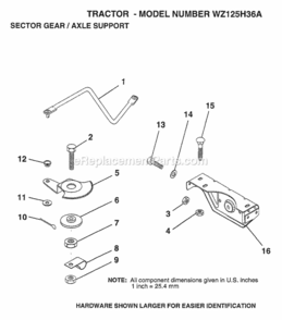 Page M Diagram and Parts List for WZ125H36A 1999 And Before Husqvarna Lawn Tractor