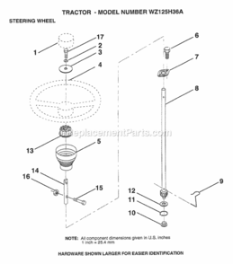 Page N Diagram and Parts List for WZ125H36A 1999 And Before Husqvarna Lawn Tractor