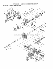 Page Q Diagram and Parts List for WZ125H36A 1999 And Before Husqvarna Lawn Tractor