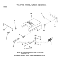 Page I Diagram and Parts List for WZ125H36A 1999 And Before Husqvarna Lawn Tractor
