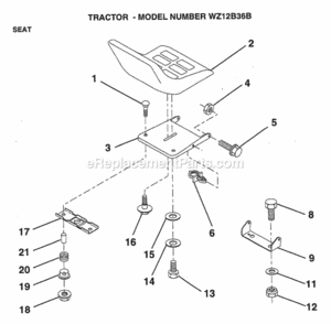 Page L Diagram and Parts List for WZ12B36B 1999 And Before Husqvarna Lawn Tractor
