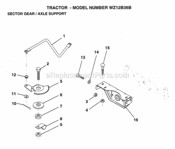 Page M Diagram and Parts List for WZ12B36B 1999 And Before Husqvarna Lawn Tractor
