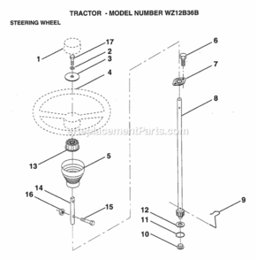 Page N Diagram and Parts List for WZ12B36B 1999 And Before Husqvarna Lawn Tractor