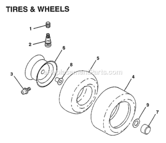 Page P Diagram and Parts List for WZ12B36B 1999 And Before Husqvarna Lawn Tractor