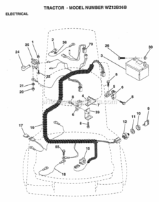 Page D Diagram and Parts List for WZ12B36B 1999 And Before Husqvarna Lawn Tractor