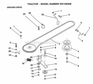 Page H Diagram and Parts List for WZ12B36B 1999 And Before Husqvarna Lawn Tractor