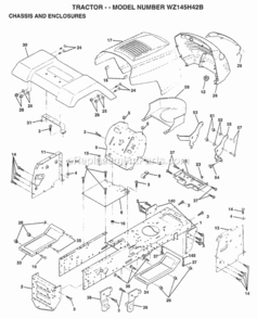 Page A Diagram and Parts List for WZ145H42B 1999 And Before Husqvarna Lawn Tractor