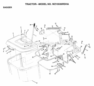 Page A Diagram and Parts List for WZ15536RDHA 1999 And Before Husqvarna Lawn Tractor