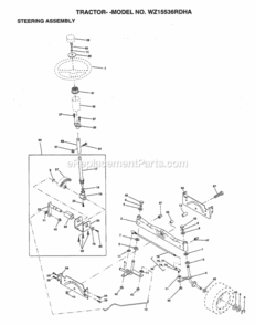 Page J Diagram and Parts List for WZ15536RDHA 1999 And Before Husqvarna Lawn Tractor