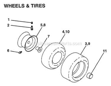 Page K Diagram and Parts List for WZ15536RDHA 1999 And Before Husqvarna Lawn Tractor