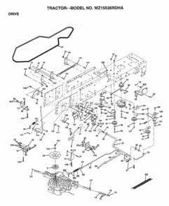 Page D Diagram and Parts List for WZ15536RDHA 1999 And Before Husqvarna Lawn Tractor