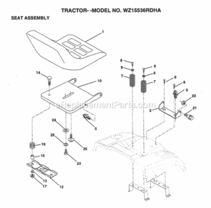 Page I Diagram and Parts List for WZ15536RDHA 1999 And Before Husqvarna Lawn Tractor
