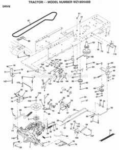 Page C Diagram and Parts List for WZ185H46B 1999 And Before Husqvarna Lawn Tractor