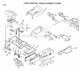 Page K Diagram and Parts List for X1236A 1991 Husqvarna Lawn Tractor