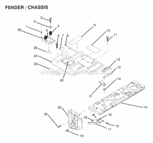 Page P Diagram and Parts List for X1236A 1991 Husqvarna Lawn Tractor