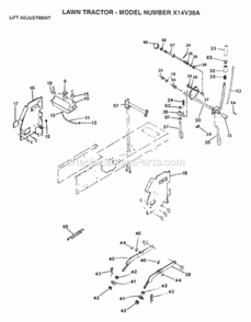 Page AJ Diagram and Parts List for X1236A 1991 Husqvarna Lawn Tractor