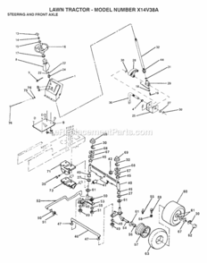 Page AY Diagram and Parts List for X1236A 1991 Husqvarna Lawn Tractor