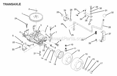 Page A[ Diagram and Parts List for X1236A 1991 Husqvarna Lawn Tractor