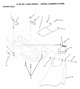 Page J Diagram and Parts List for X1236B 1991 Husqvarna Lawn Tractor
