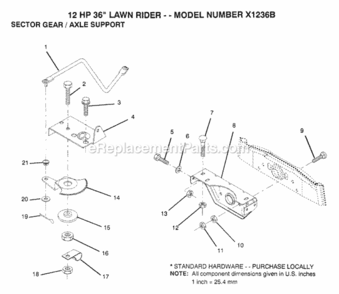 Page M Diagram and Parts List for X1236B 1991 Husqvarna Lawn Tractor