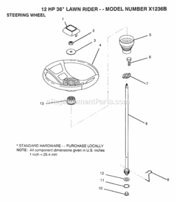 Page N Diagram and Parts List for X1236B 1991 Husqvarna Lawn Tractor