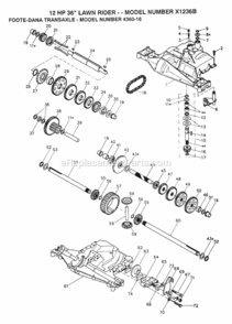 Page O Diagram and Parts List for X1236B 1991 Husqvarna Lawn Tractor