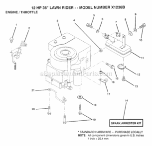 Page D Diagram and Parts List for X1236B 1991 Husqvarna Lawn Tractor