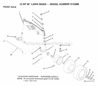 Page F Diagram and Parts List for X1236B 1991 Husqvarna Lawn Tractor