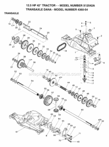Page J Diagram and Parts List for X12542A 1993 Husqvarna Lawn Tractor