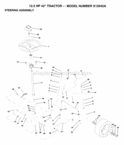 Page I Diagram and Parts List for X12542A 1993 Husqvarna Lawn Tractor