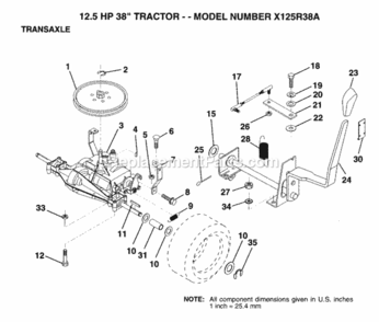 Page P Diagram and Parts List for X125R38A 1993 Husqvarna Lawn Tractor